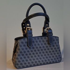 Vintage Y2K Dooney & Bourke Patterned Logo Handbag with Gold Hardware